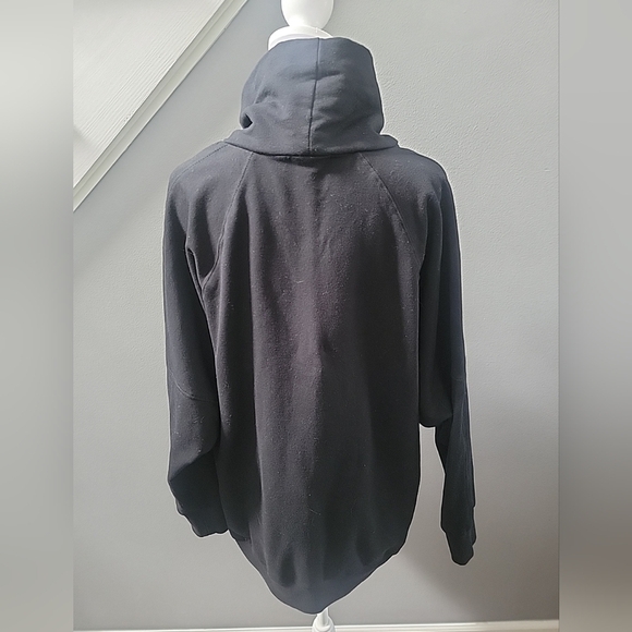 Evereve Anthro Sweatshirt Black Funnel Neck Pullover Kangaroo Pocket Size Med - Picture 5 of 7